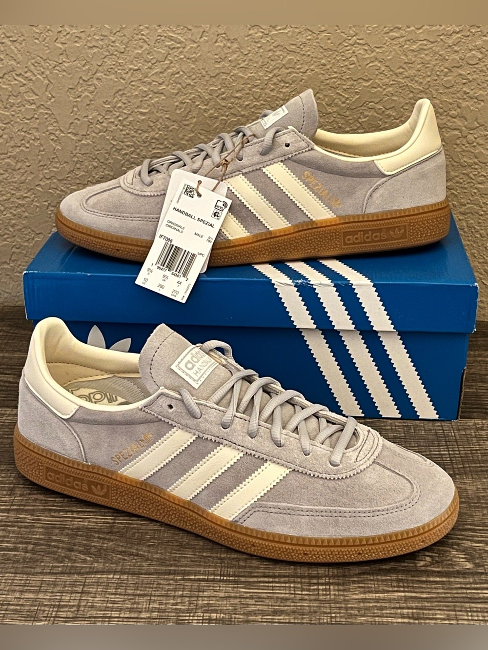 Adidas Originals Handball Spezial Shoes Mens Size 10 Grey Cream Suede